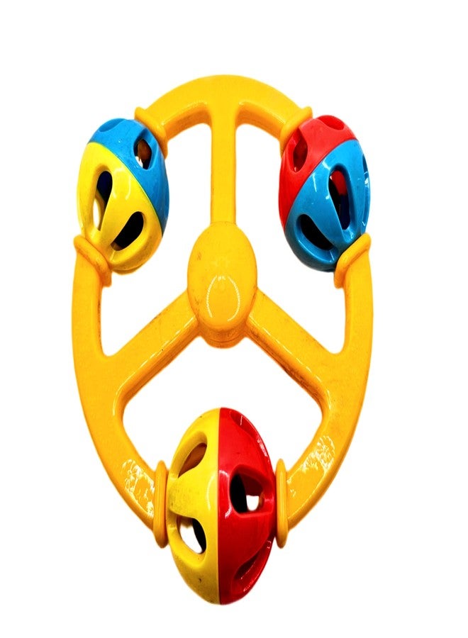 SSKR Pack of 3 Pcs Colorful Baby Rattle Toy for New Born Babies and Kids | Safe & Durable Infant Rattle for Newborns & Toddlers, Easy-to-Grip Developmental Toy for Sensory & Motor Skills (Multicolor) - Image 4